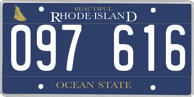 RI license plate 097616