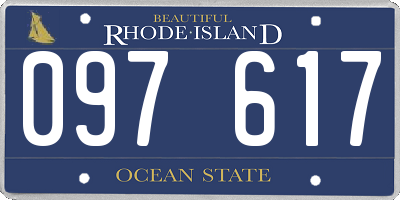 RI license plate 097617