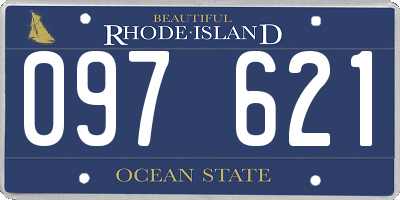 RI license plate 097621