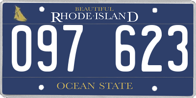 RI license plate 097623