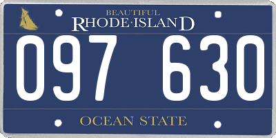 RI license plate 097630