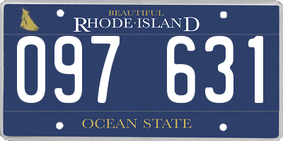 RI license plate 097631