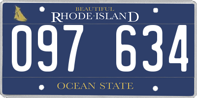 RI license plate 097634