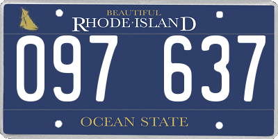 RI license plate 097637
