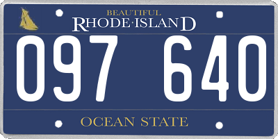 RI license plate 097640