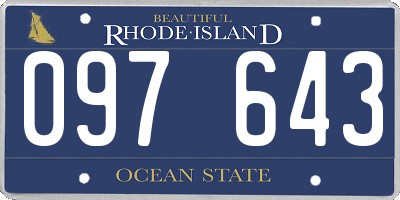 RI license plate 097643