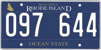 RI license plate 097644