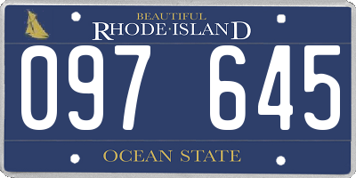 RI license plate 097645