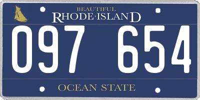 RI license plate 097654