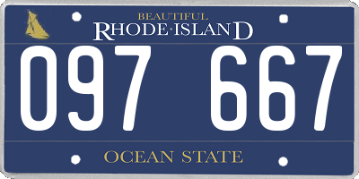 RI license plate 097667