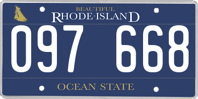 RI license plate 097668