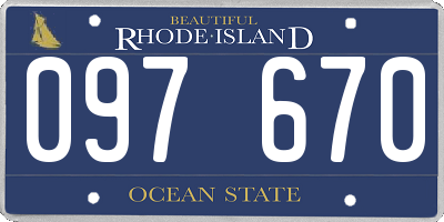 RI license plate 097670
