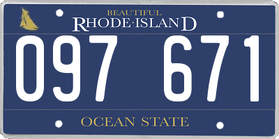 RI license plate 097671