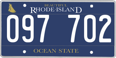 RI license plate 097702