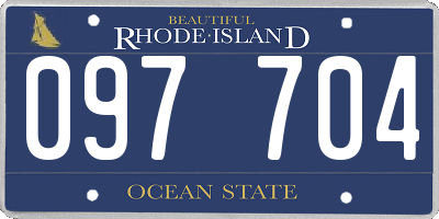 RI license plate 097704
