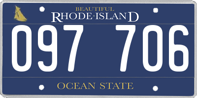 RI license plate 097706