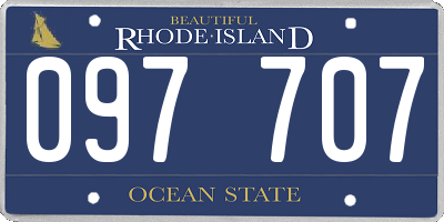 RI license plate 097707