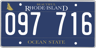 RI license plate 097716