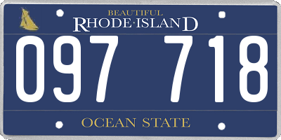 RI license plate 097718