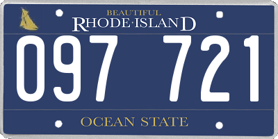RI license plate 097721