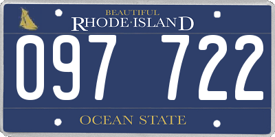 RI license plate 097722