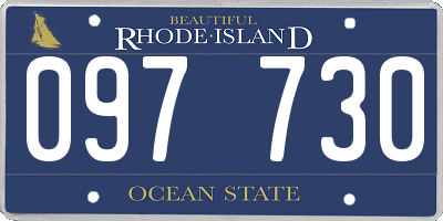 RI license plate 097730