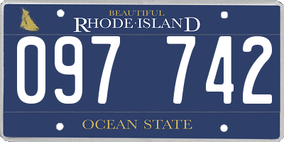 RI license plate 097742