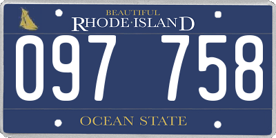 RI license plate 097758