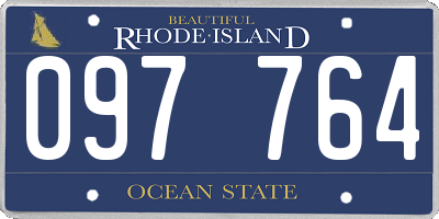 RI license plate 097764