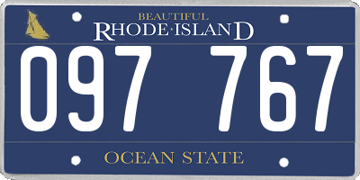 RI license plate 097767