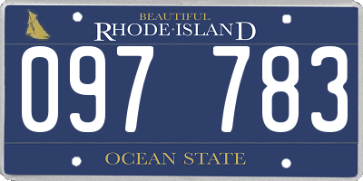 RI license plate 097783