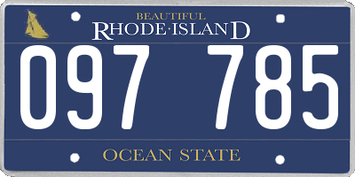 RI license plate 097785
