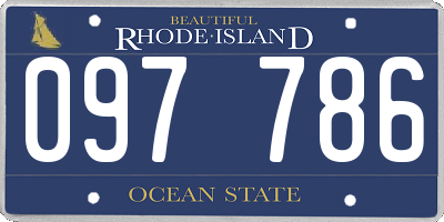 RI license plate 097786
