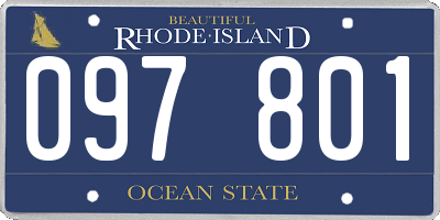 RI license plate 097801