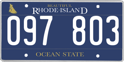 RI license plate 097803