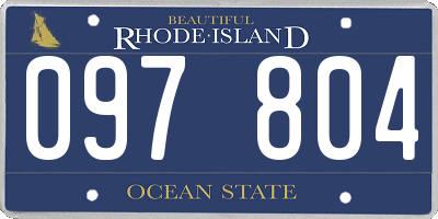 RI license plate 097804