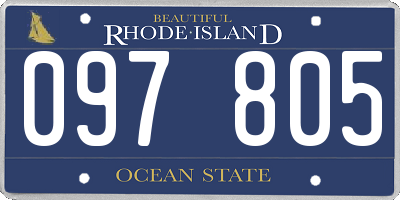 RI license plate 097805