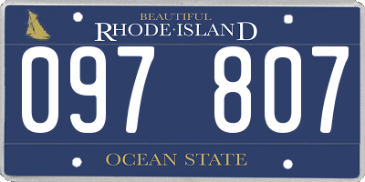 RI license plate 097807