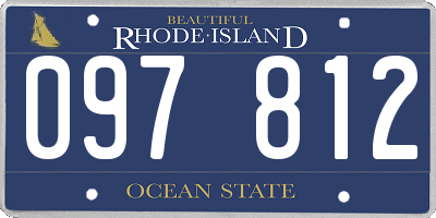 RI license plate 097812