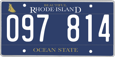 RI license plate 097814