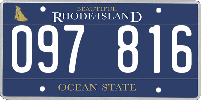 RI license plate 097816