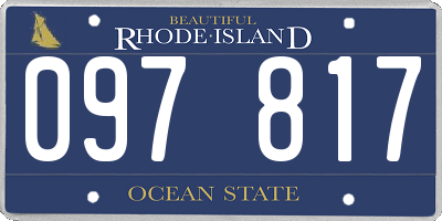 RI license plate 097817