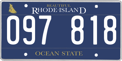 RI license plate 097818