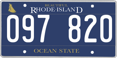 RI license plate 097820