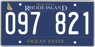 RI license plate 097821