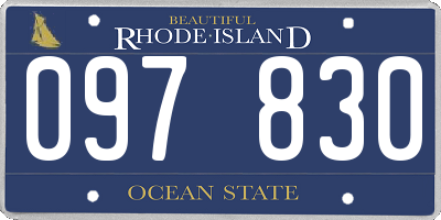 RI license plate 097830