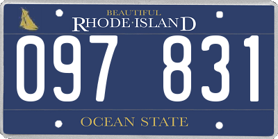 RI license plate 097831