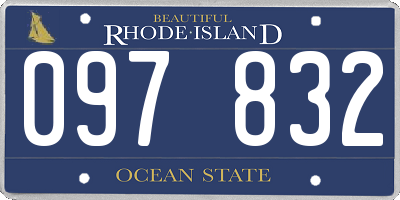 RI license plate 097832