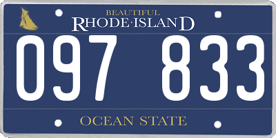 RI license plate 097833