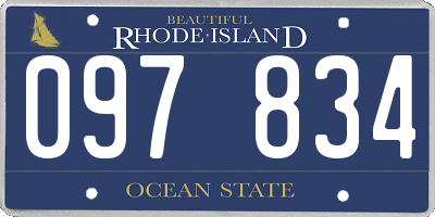RI license plate 097834